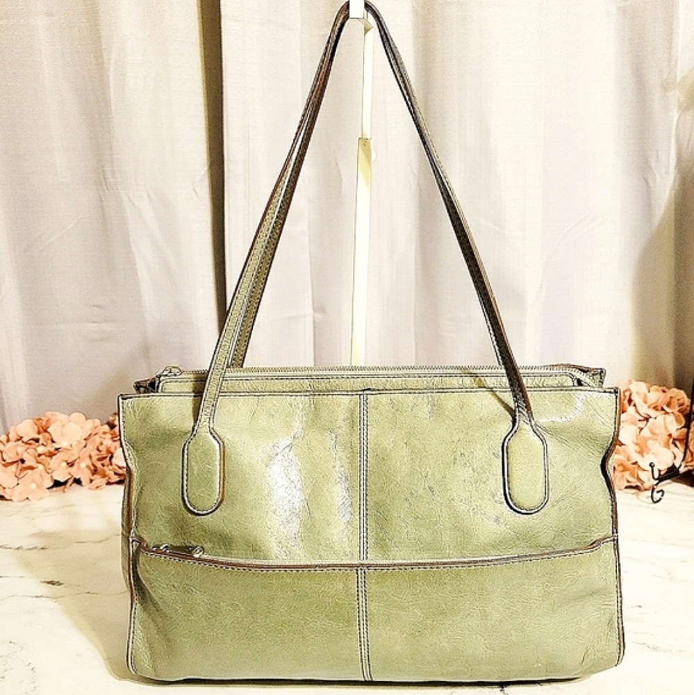 HOBO 'Friar' Beautiful Green Sage Leather Satchel Shoulder Bag